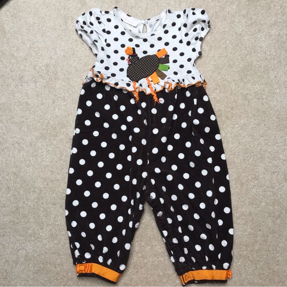 Bonnie Baby Thanksgiving turkey holiday romper size 24 months - Picture 1 of 3